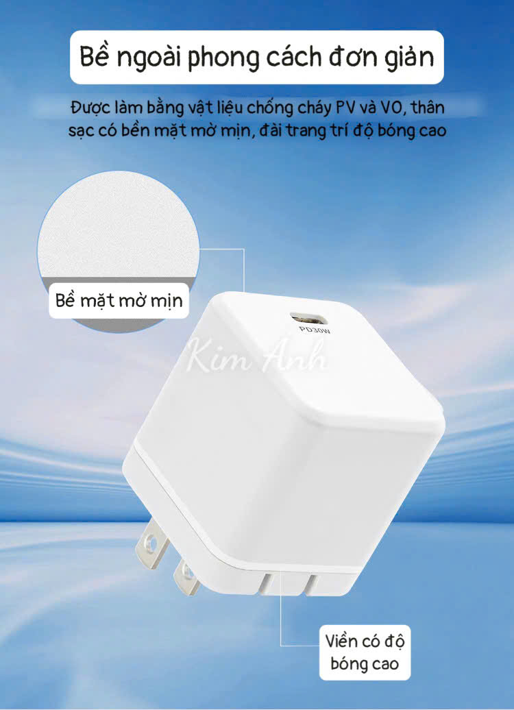 Củ sạc xuất Nhật GaN 30W KFLY ( JHX-AC2052) đạt chứng nhận PSE tiêu chuẩn Nhật Bản, được dùng thử 30 ngày, bảo hành hàng chính hãng 12 tháng