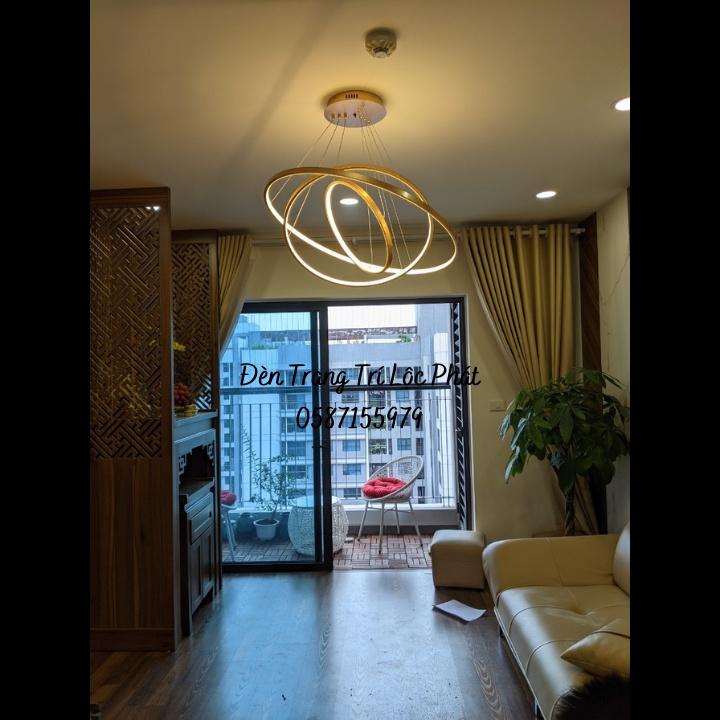 Đèn thả, đèn thả trần 3 vòng led cao cấp trang trí phòng khách, phòng ngủ, bàn ăn hiện đại sang trọng