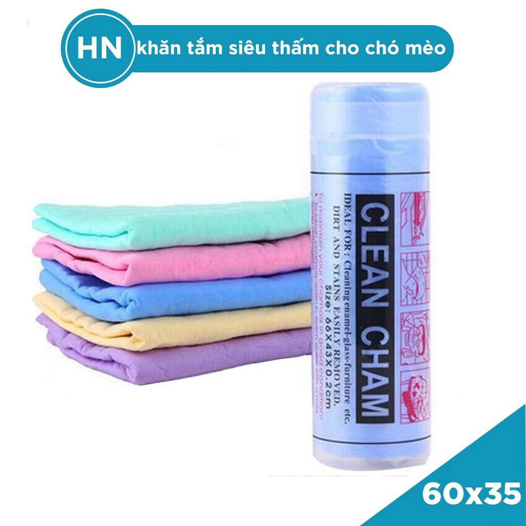 Khăn Siêu Thấm Tắm Cho Chó Mèo 60x35 Có Hộp