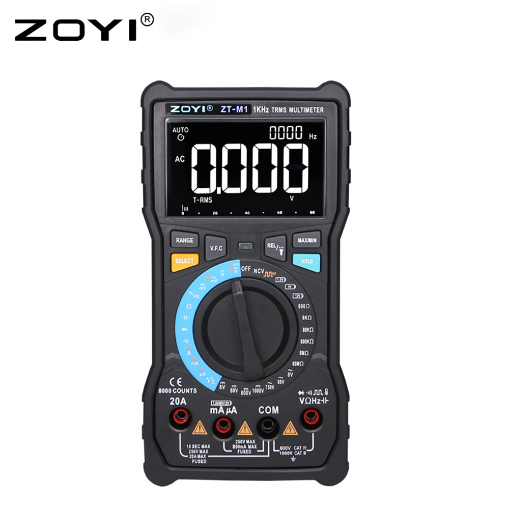 Đồng Hồ Đo Điện Vạn Năng ZOYI ZT-M1 Vạn Năng Kỹ Thuật Số Màn Hình LCD AC/DC Khuếch Tự Động/Bằng Tay Phạm Vi Tần Số Điện Trở Điốt Máy Kiểm Tra Nhiệt Độ