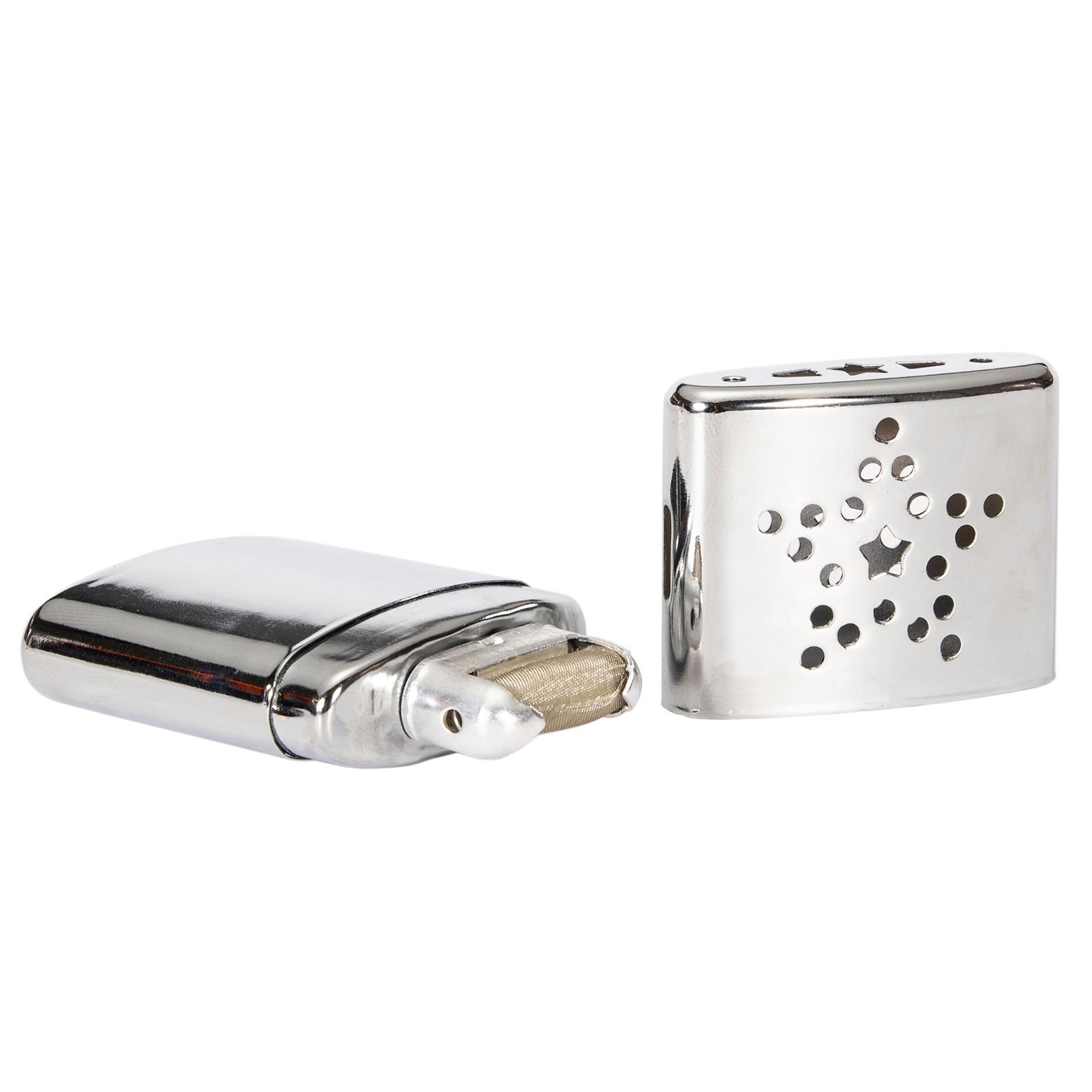 Outdoor Portable Metal Hand Warmer with Pouch for Fishing Camping Hiking