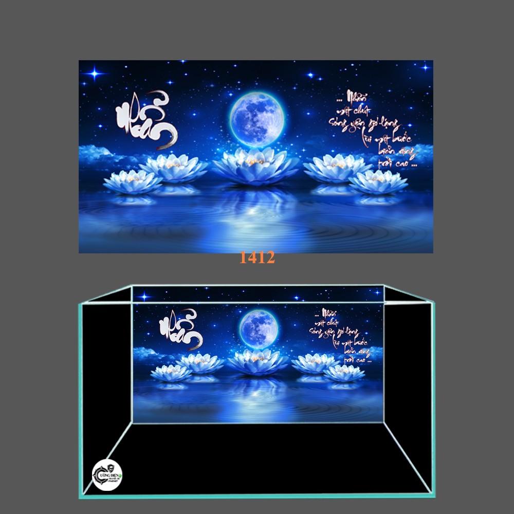 Tranh dán hồ cá 3d , hồ cá rồng , la hán , cá dĩa …