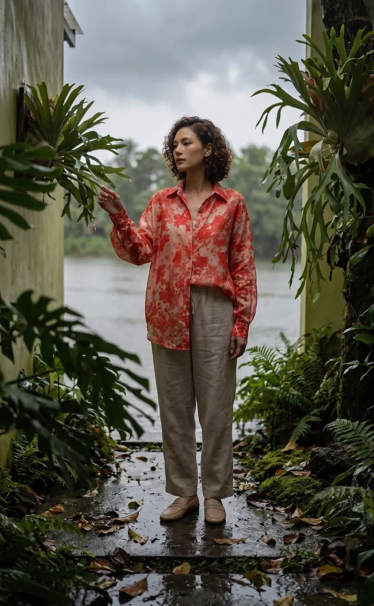 Áo Sơ Mi Dáng Rộng Oversize Gai Xanh Ramie Thanh Minh Top175 Thời trang Hity