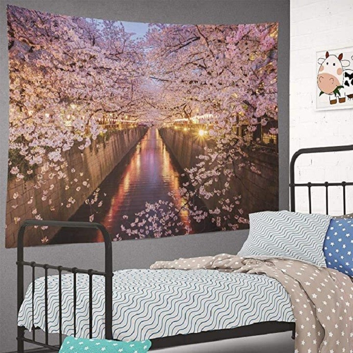 Tranh trang trí hoa anh đào đẹp sang trọng lớn 150 cm