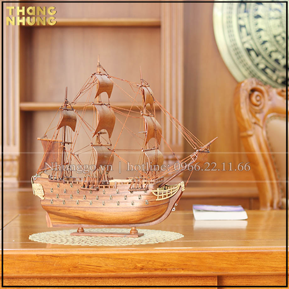 Mô hình thuyền buồm gỗ hương_TH40