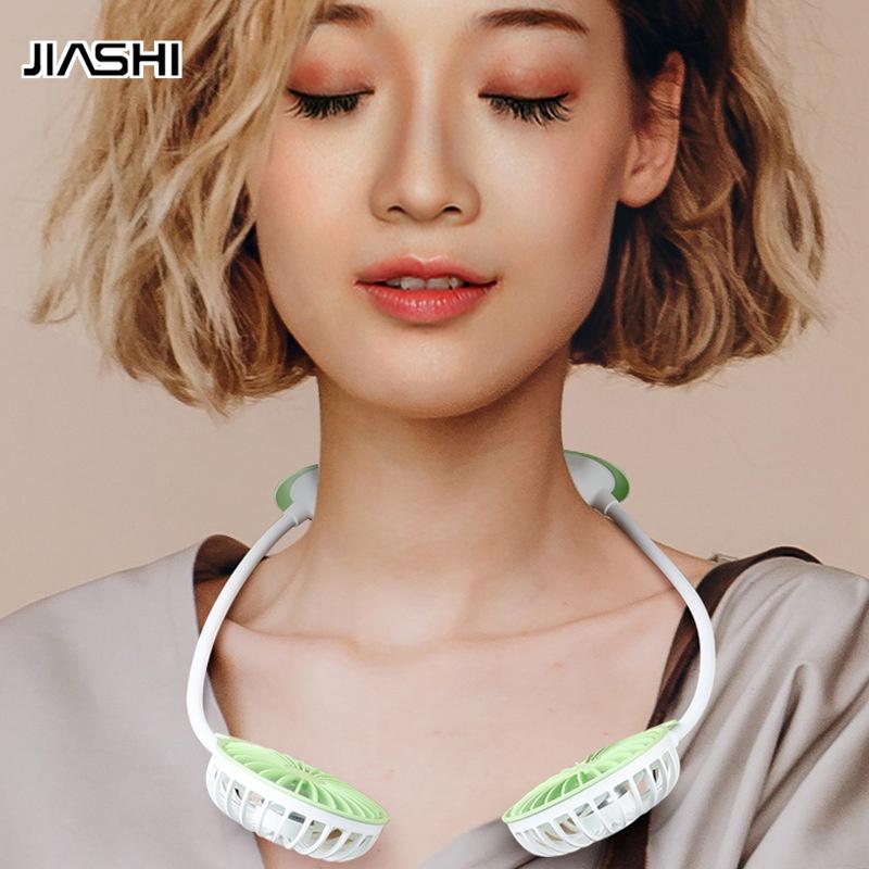 JIASHI Quạt Điện usb Mini Đeo Cổ Có Thể Gấp Gọn Tiện Dụng Hàng nhập khẩu