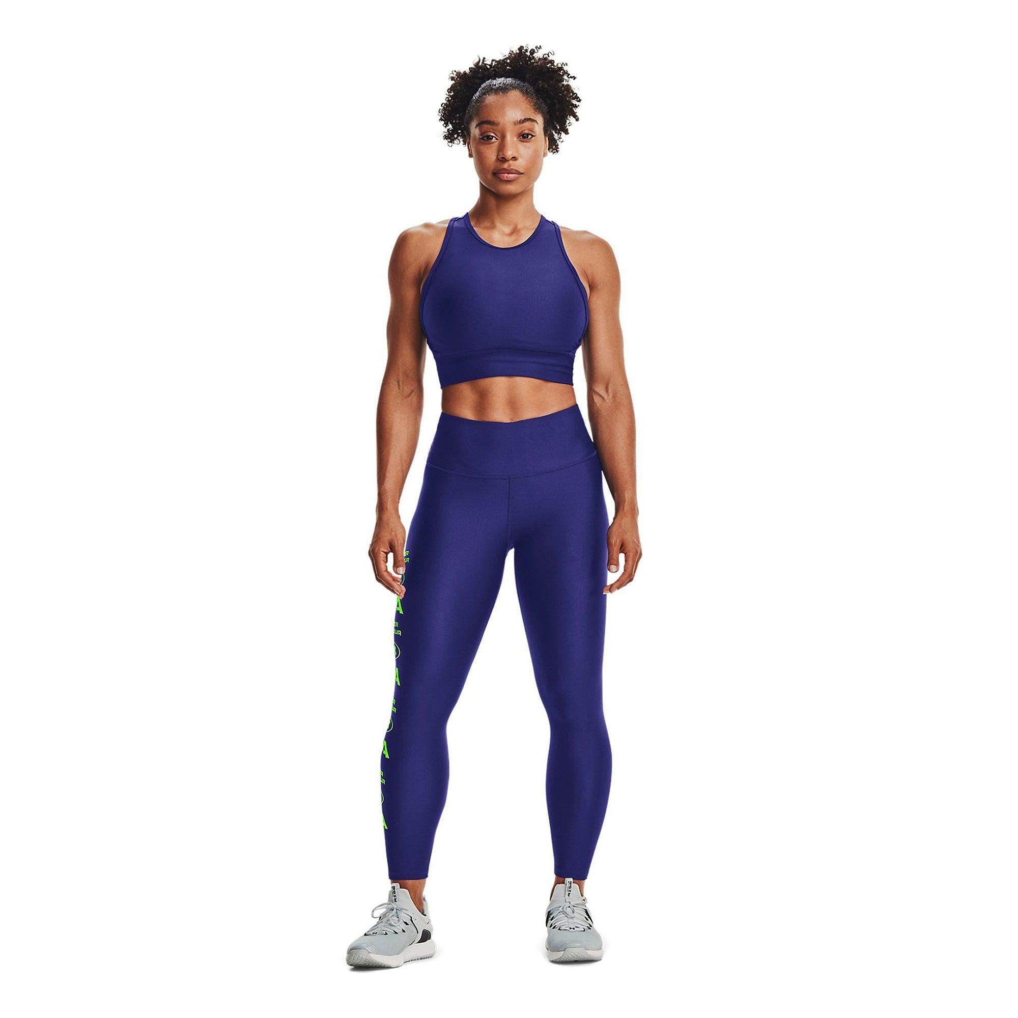 Quần legging thể thao nữ Under Armour HeatGear Armour No-Slip Waistband Graphic Ankle - 1361013-415