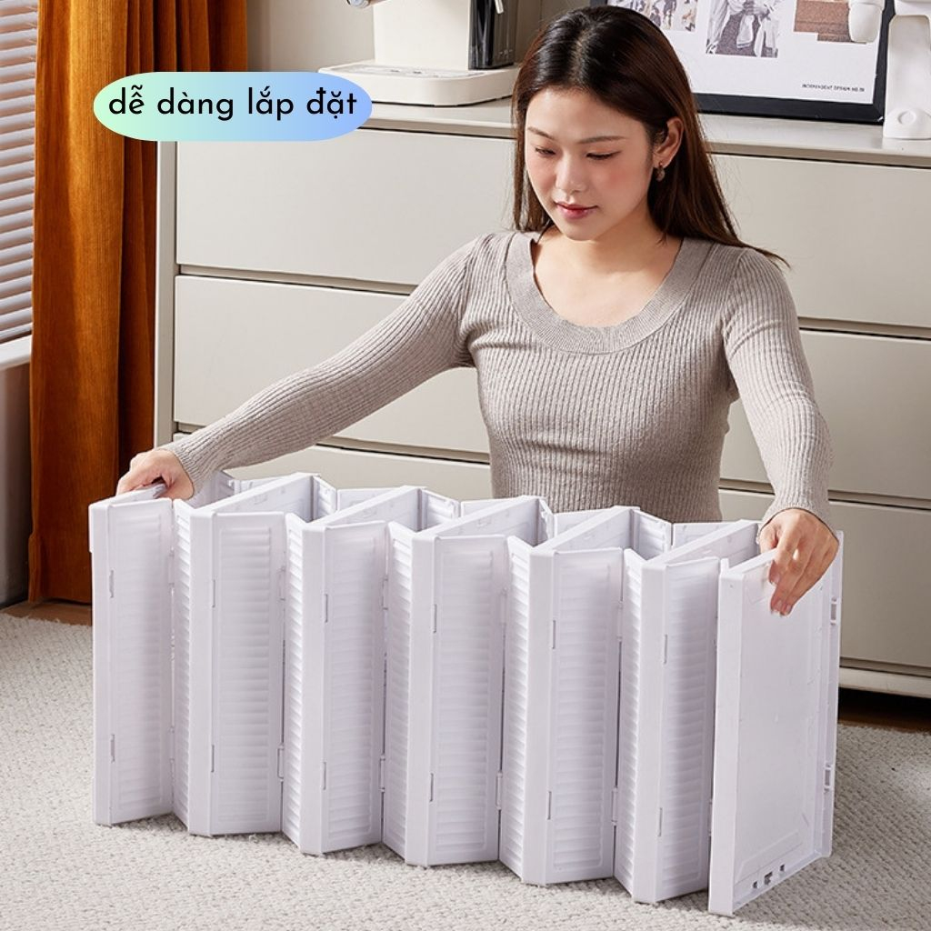 Hộp Đựng Giày Nhựa Cứng Cao Cấp Size Lớn Lắp Ráp Tiện Lợi Chất Liệu Nhựa PP & PET 6 Tầng