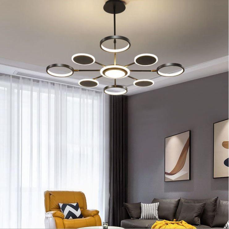 Đèn thả MORAT hiện đại với 3 chế độ ánh sáng trang trí nội thất sang trọng loại 8 bóng - kèm điều khiển từ xa - .