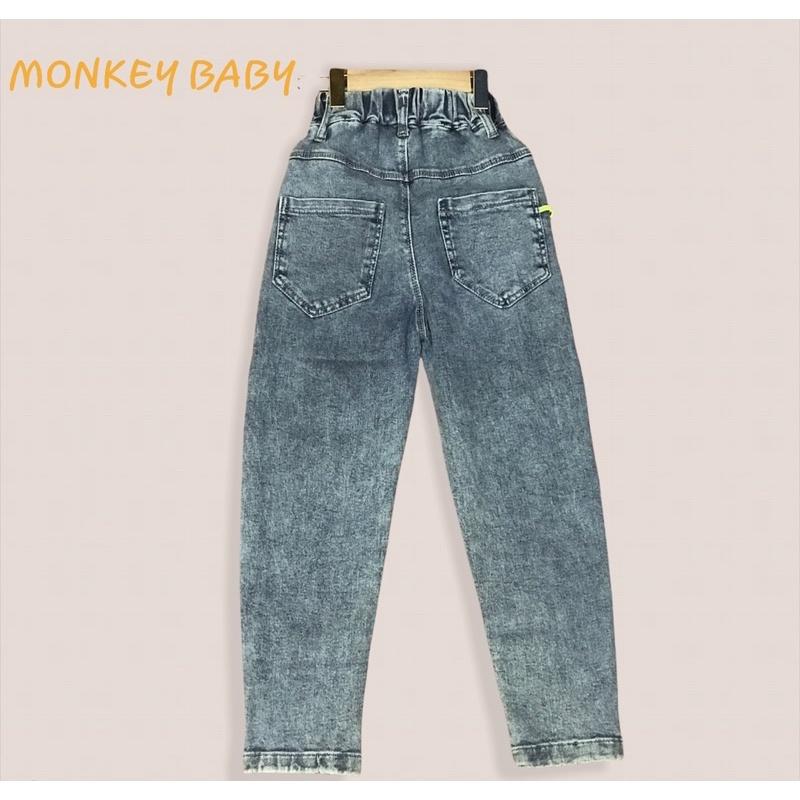 J03 Quần jeans, quần bò bé trai, bé gái cạp chun, dáng xuông thoải mái, dày vừa, đi học đi chơi