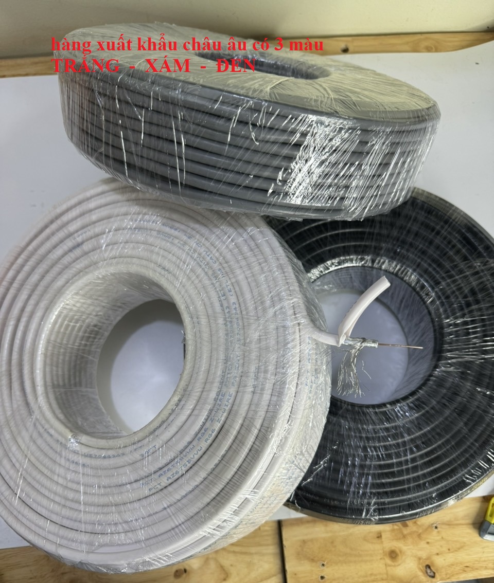 DÂY CÁP ĐỒNG TRỤC RG6 100YA HÀNG CHÍNH HÃNG 2 LỚP BẠC