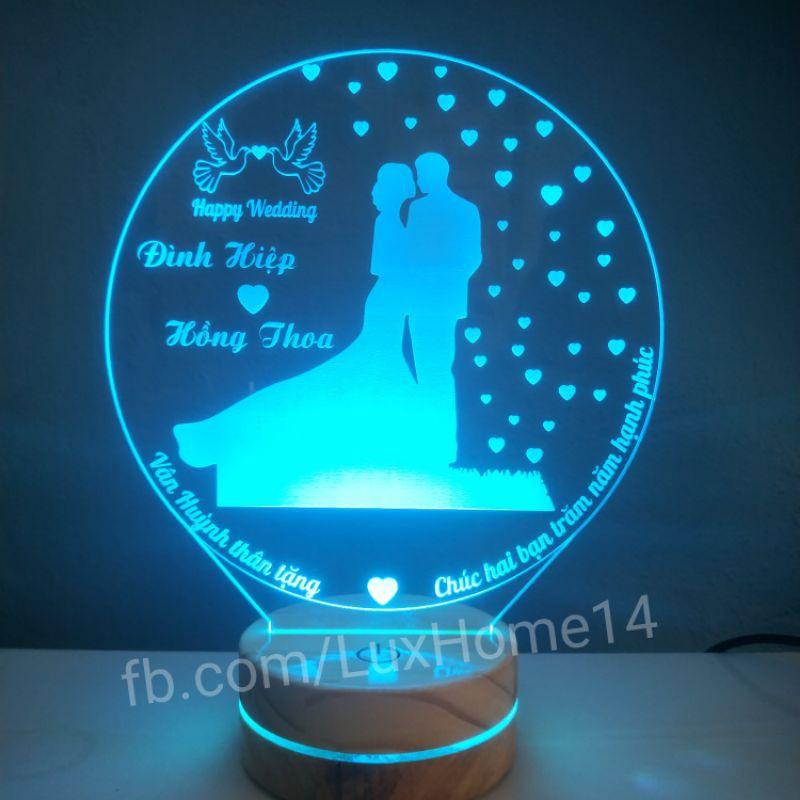 Đèn Led 3D 16 Màu Quà Cưới Ý Nghĩa, Độc Đáo