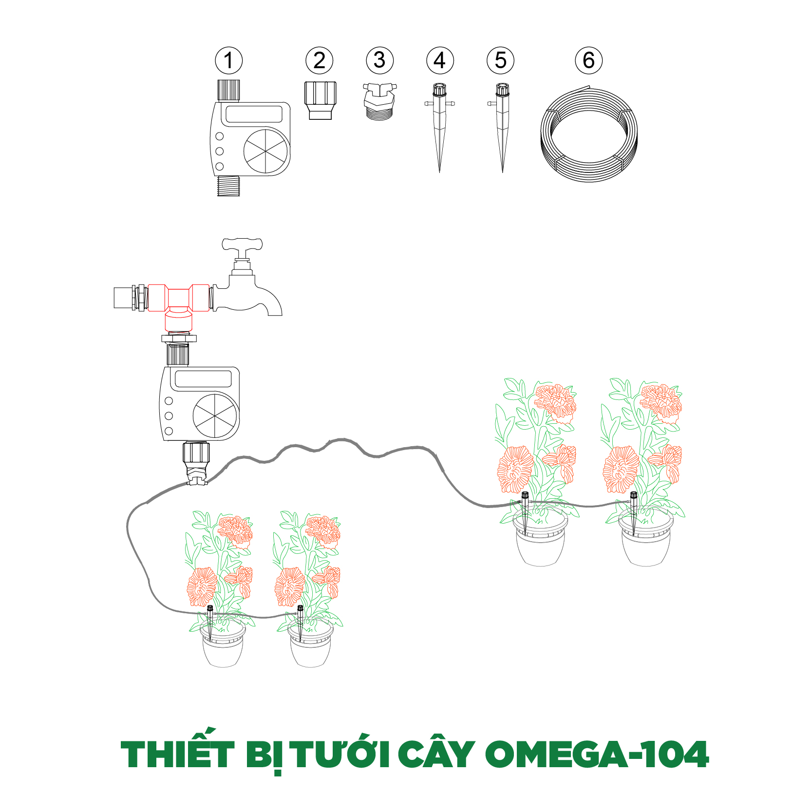Thiết bị tưới cây OMEGA-104