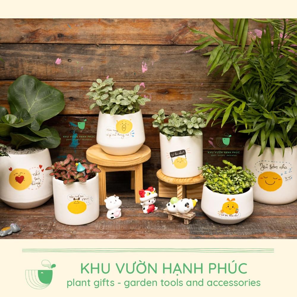 Chậu in hình - Những lời nhắn nhủ dễ thương - Size 7-8cm, quà tặng, trang trí, văn phòng,...