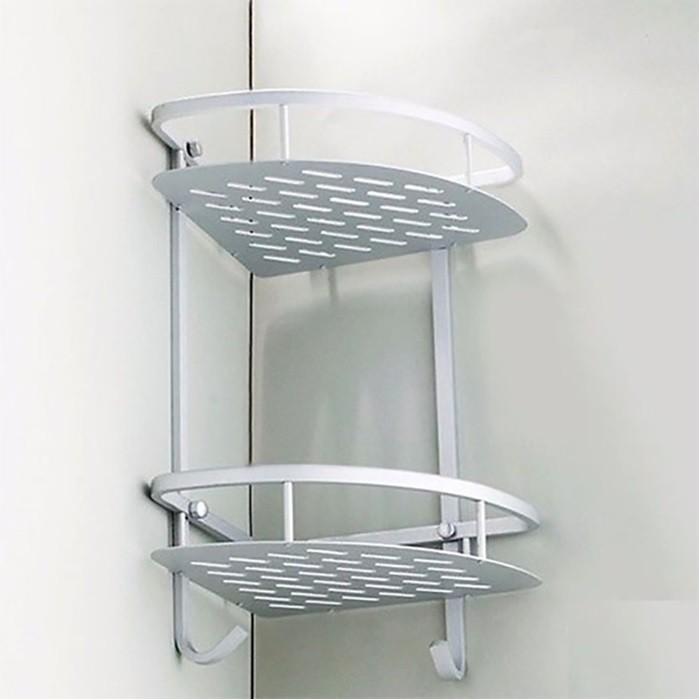 Kệ góc tường nhà tắm tam giác 2 tầng hợp kim nhôm