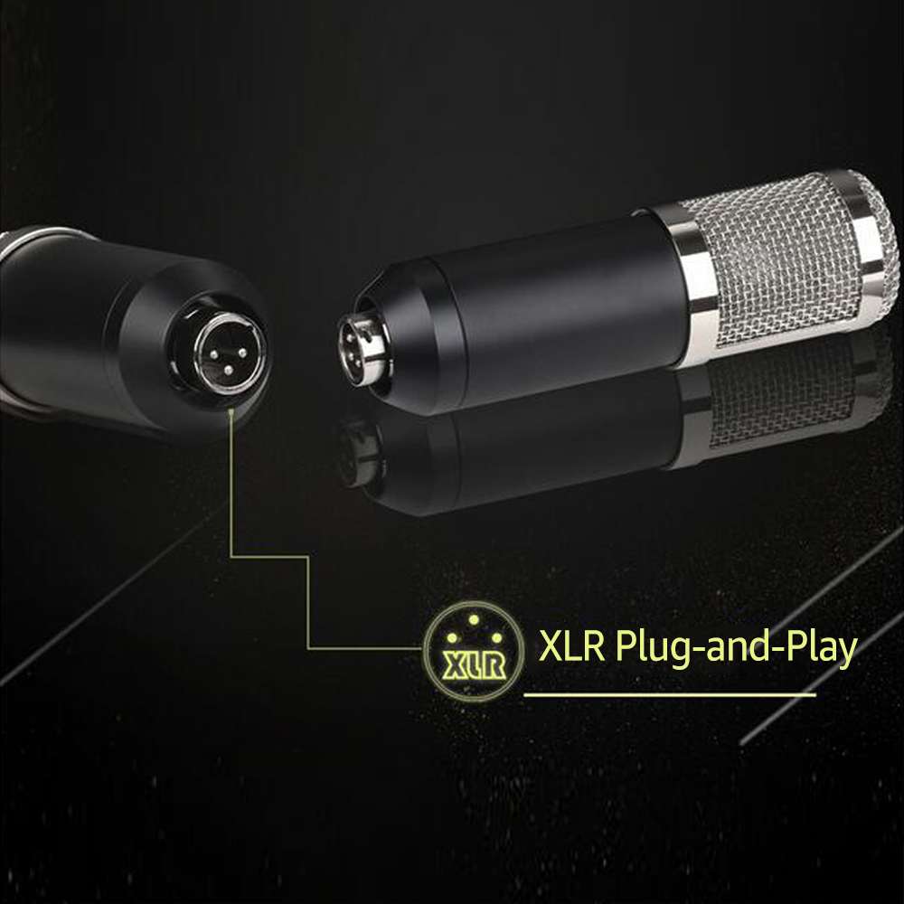 Bộ micrô trong phòng thu có giá đỡ sốc + Giá treo có thể điều chỉnh + Bộ lọc pop