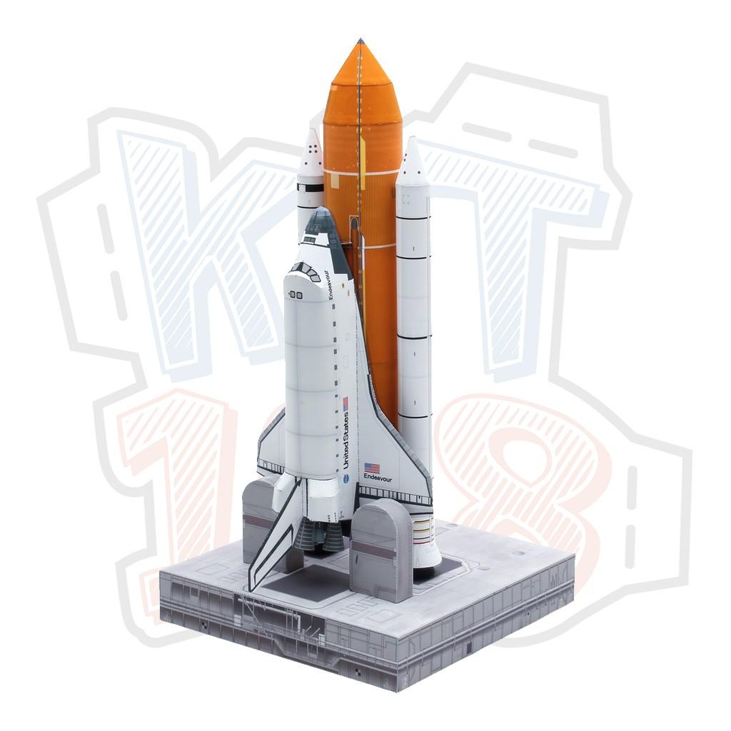 Mô hình giấy Tên lửa Tàu vũ trụ không gian con thoi Space Shuttle Fuel Tank and Rocket Set ver 2