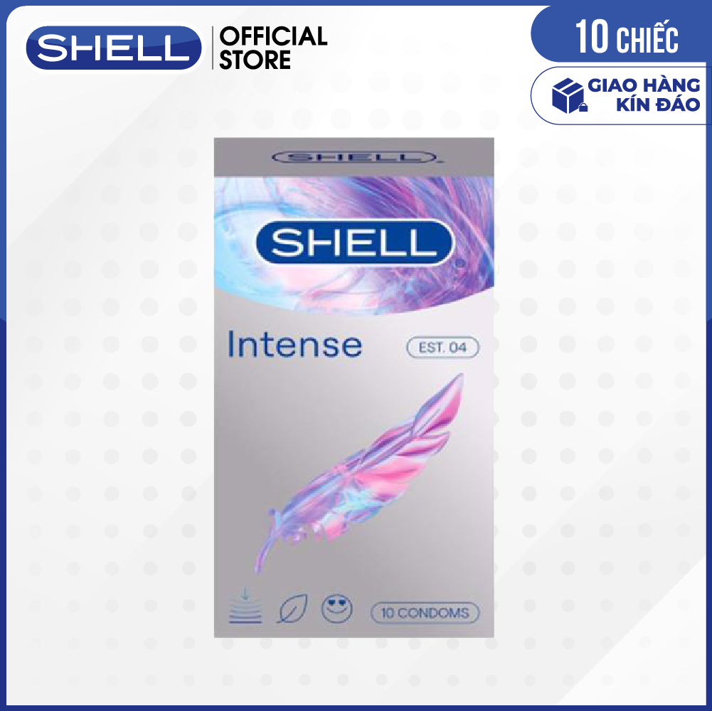 [Hộp 10 cái] Bao cao su Shell Intense - Siêu mỏng 0.04mm