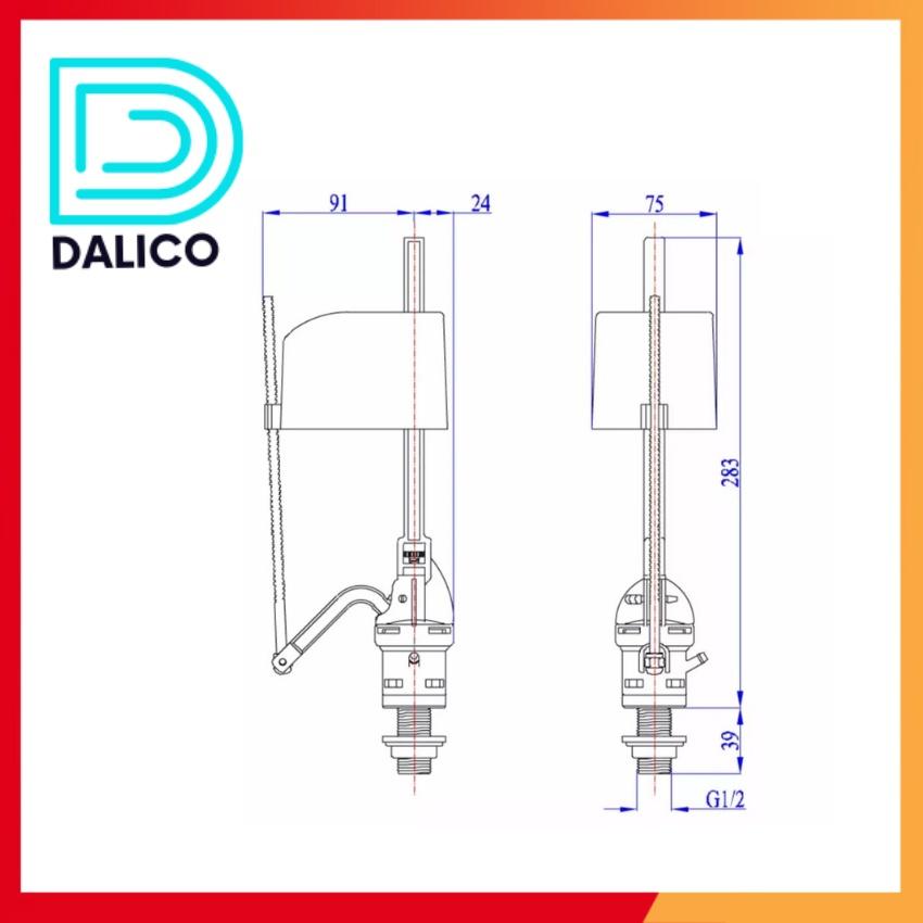 Van phao cấp nước cho bộ xả bồn cầu, dùng được cho các loại bồn cầu có két nước - DALICO