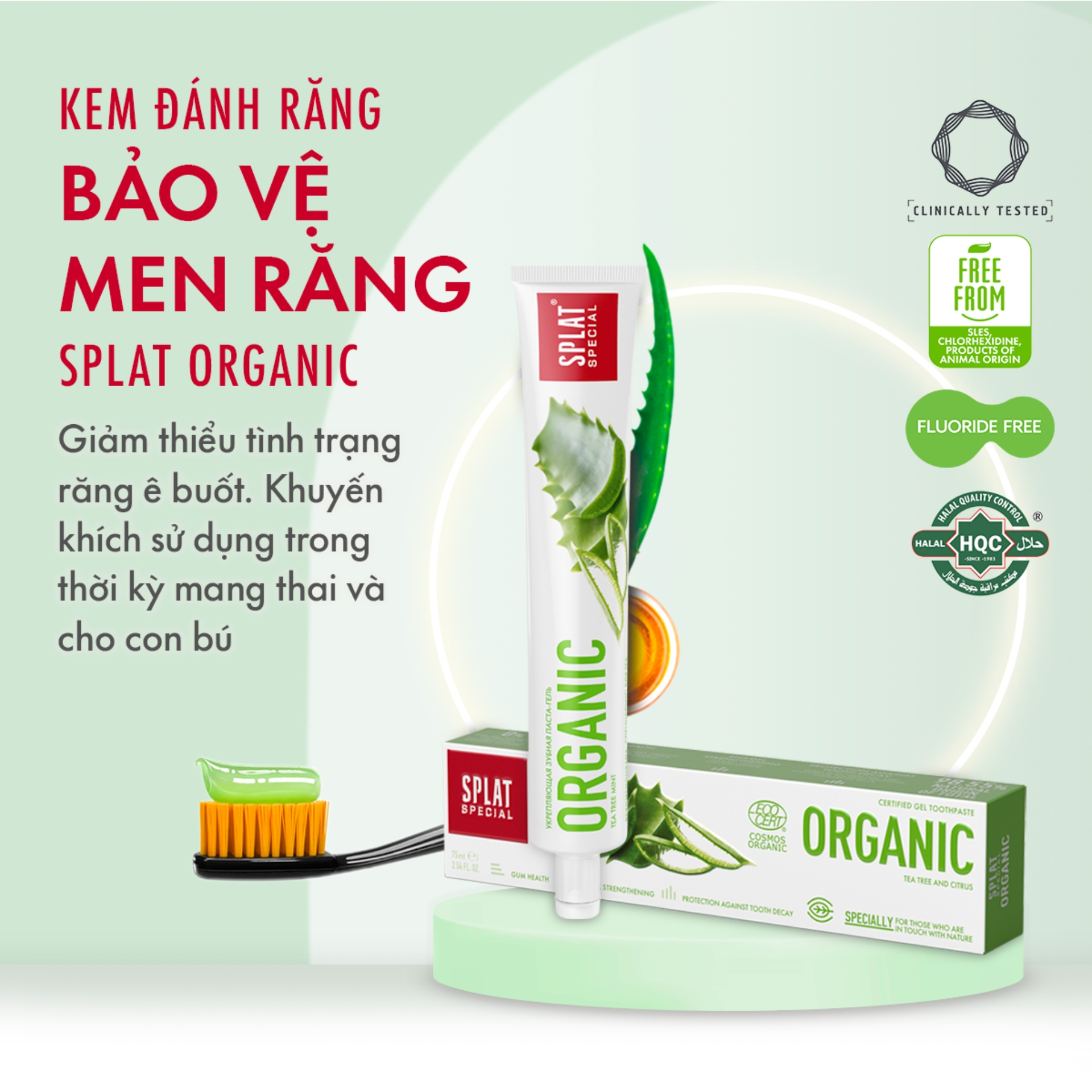 Kem Đánh Răng Bảo Vệ Men Răng SPLAT Organic Special Dạng Gel Thành Phần Tự Nhiên An Toàn Cho Cả Phụ Nữ Mang Thai 75ml