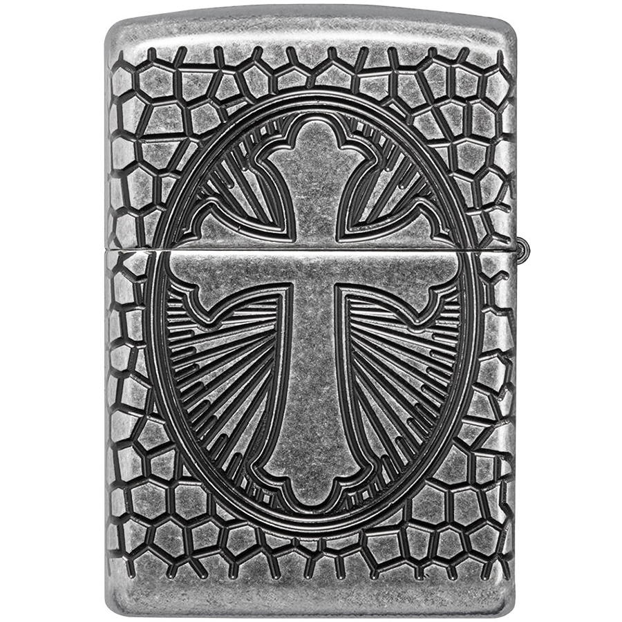 Bật Lửa Zippo 49160 – Zippo Armor St. Christopher Medal Design Antique Silver