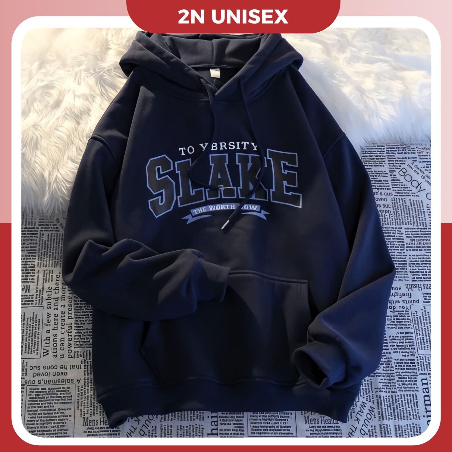 Áo khoác nỉ bông cotton dày mịn - hoodie form rộng unisex slake- 2N Unisex