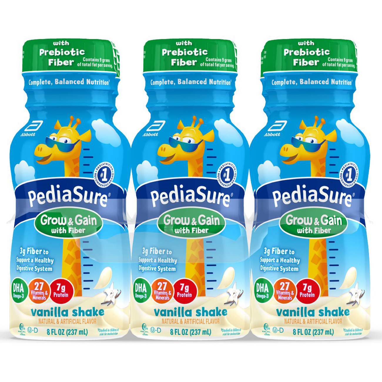 Thùng Sữa nước Pediasure Grow &amp; Gain with Fiber 237ml x 24 chai - Nhập khẩu Mỹ Mẫu mới