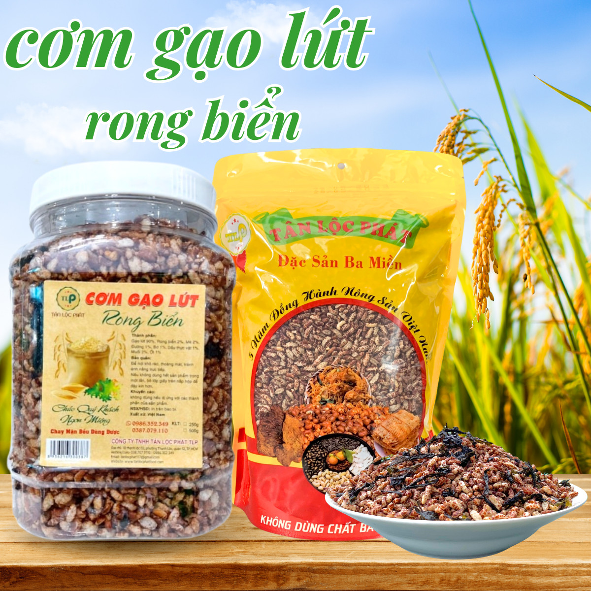 CƠM GẠO LỨT RONG BIỂN TÂN LỘC PHÁT - BỊCH 500G