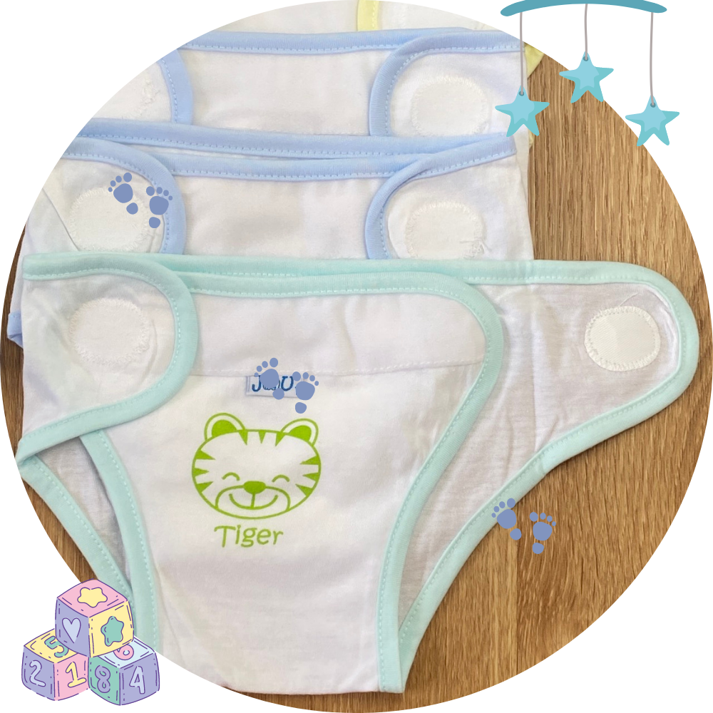 Set 5 Tã vải sơ sinh cotton J-FR GGY cho bé trai, bé gái | Size 1,2,3 cho bé từ sơ sinh - 9kg