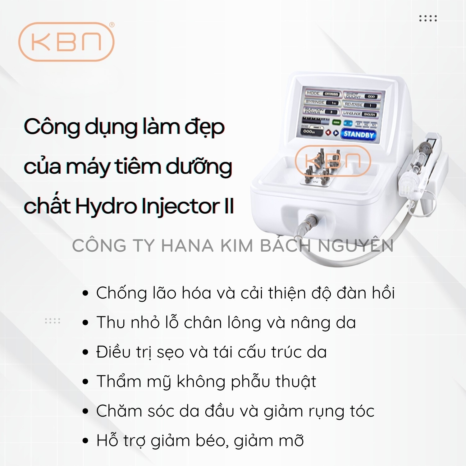 Máy Đưa Cấy Dưỡng Chất Vào Da Hydro Injector II Hàn Quốc