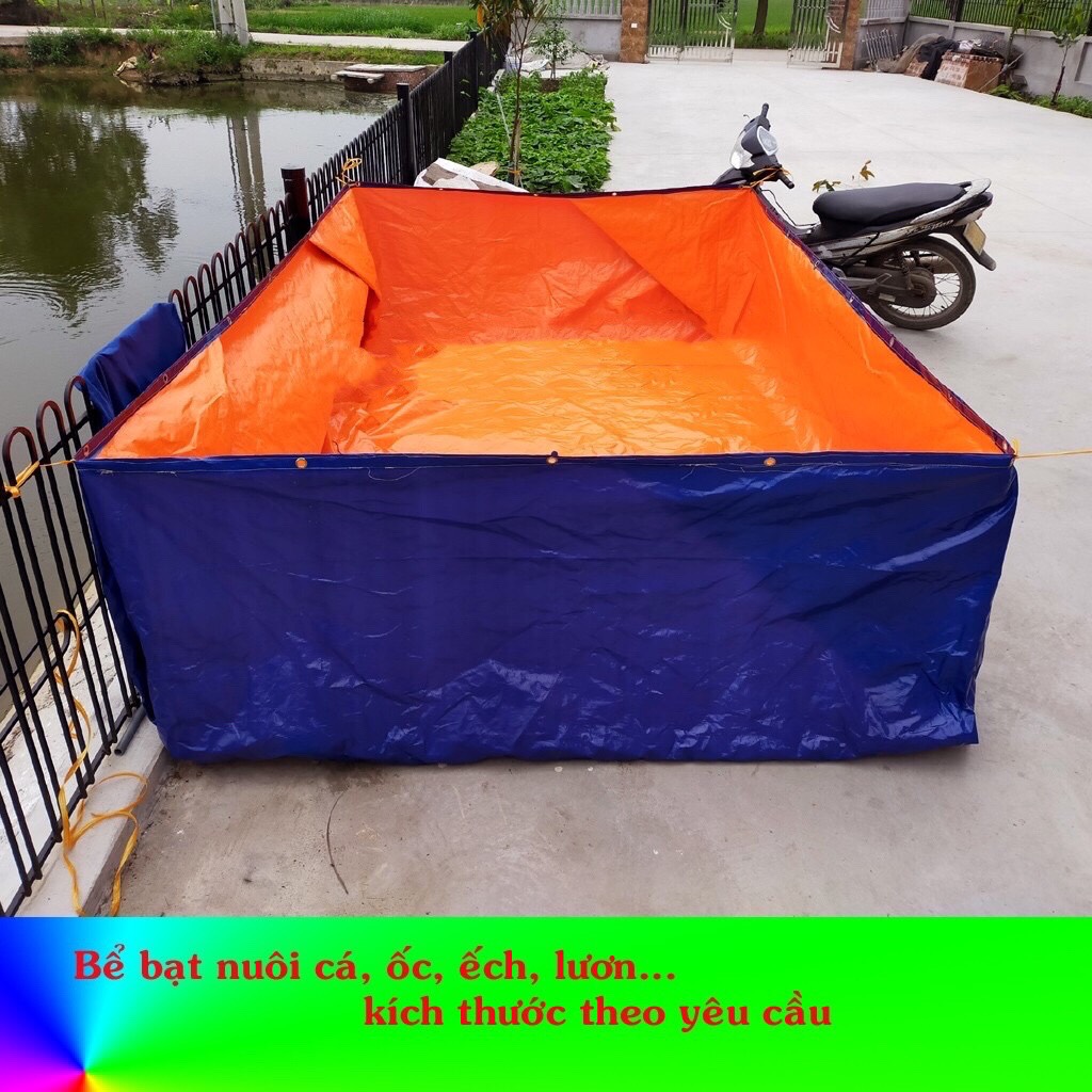 Bể bạt nuôi ốc, ếch, lươn trạch - đủ kích thước - bạt PVC