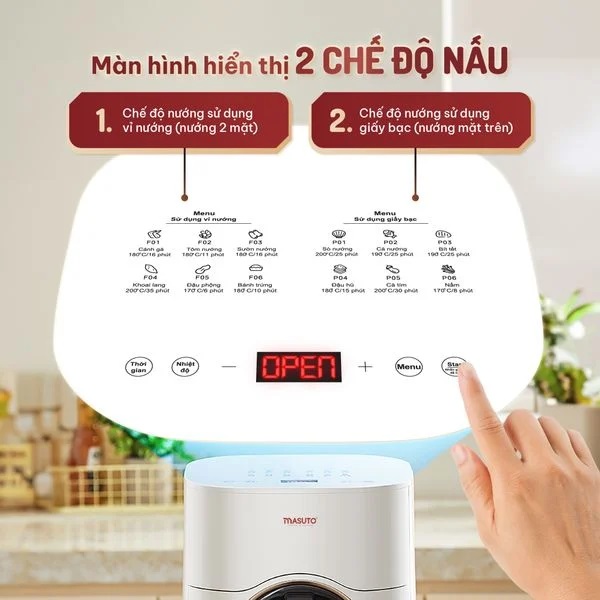 Nồi chiên không dầu Sothing Masuto MSQueen 6L, màn hình cảm ứng, đốt 2 tầng đối lưu không cần lật trở- Hàng chính hãng