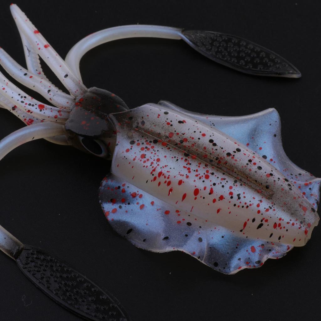 2x 1 Pc Realistic Living Saltwater Soft Plastic Squid Skirt Bait