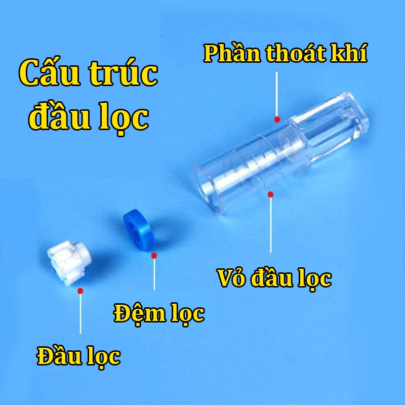 Hộp 100 Đầu Lọc Thuốc L.á Thanh Lọc Bảo Vệ Sức Khoẻ, Kèm 4 Đầu Chuyển Loại Vừa &amp; Nhỏ