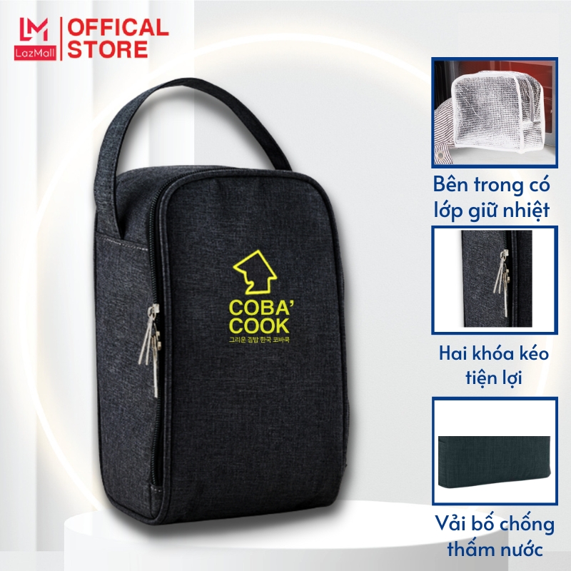 XẢ KHO Bộ Hộp Đựng Cơm Thủy Tinh Chịu Nhiệt COBA'COOK Kèm Túi Vải Giữ Nhiệt Các Lựa Chọn