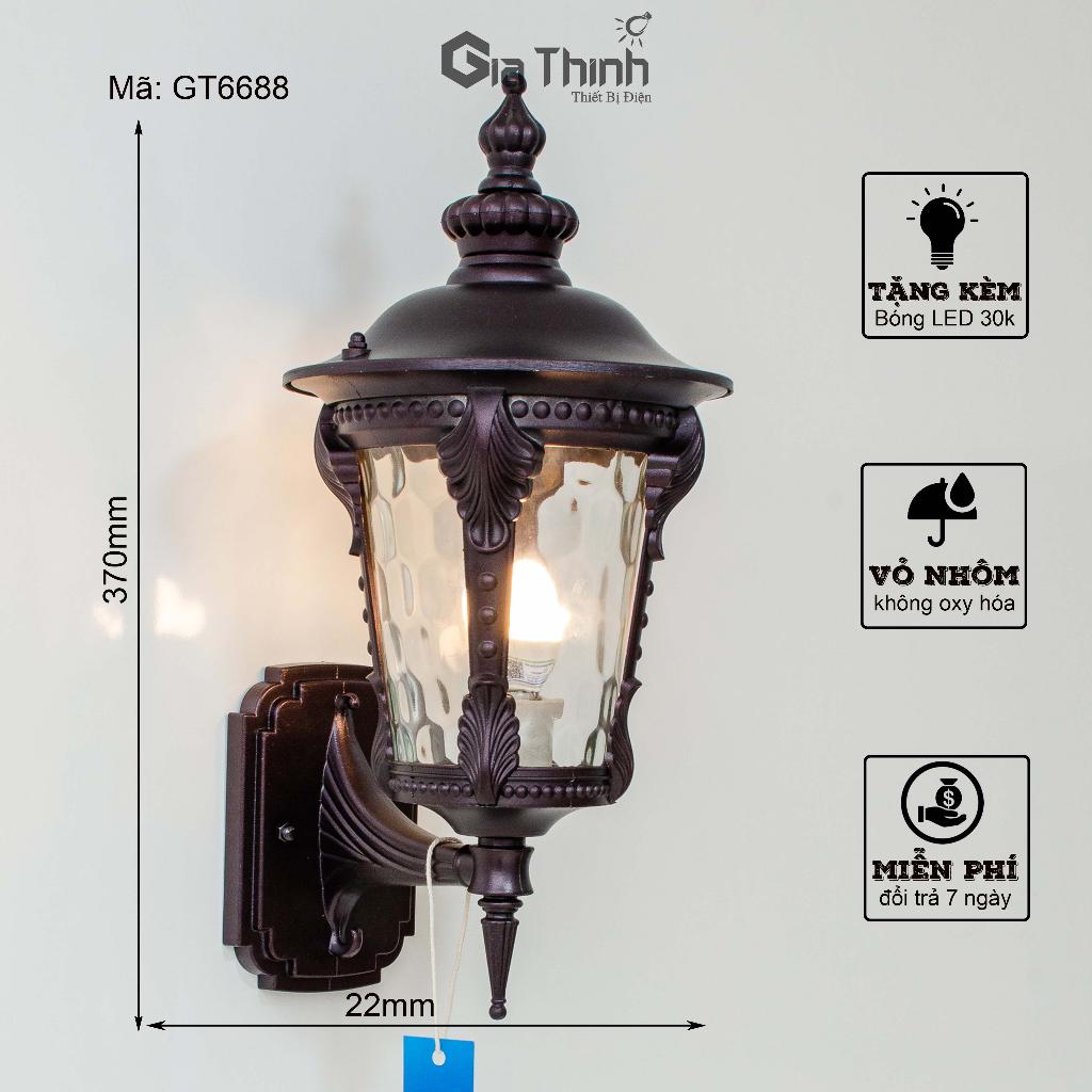 Đèn chùa nhôm ngoài trời GT6688, dùng cho biệt thự nhà vườn mai thái mái nhật, chống nước và côn trùng size 37cm x 22cm