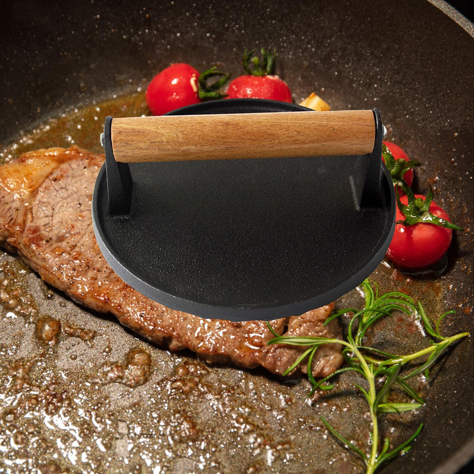 Grill Press Round Cast press for BBQ Press Meat Steak Teppanyaki