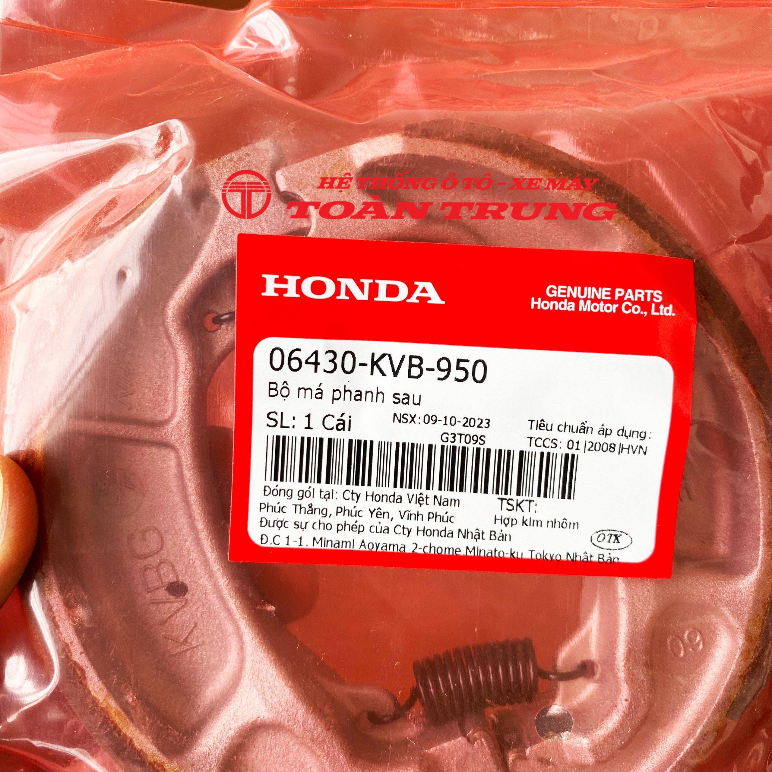 Bộ má phanh sau LEAD 110, Air Blade 110 chính hãƞg Honda &quot;06430KVB950&quot;