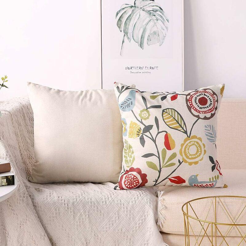 Plume và Mandala đệm đệm nắp đệm cho nhà trang trí phòng ngủ nhà sofa, 45 x 45 cm, bộ 4 phòng (hoa nhiệt đới)