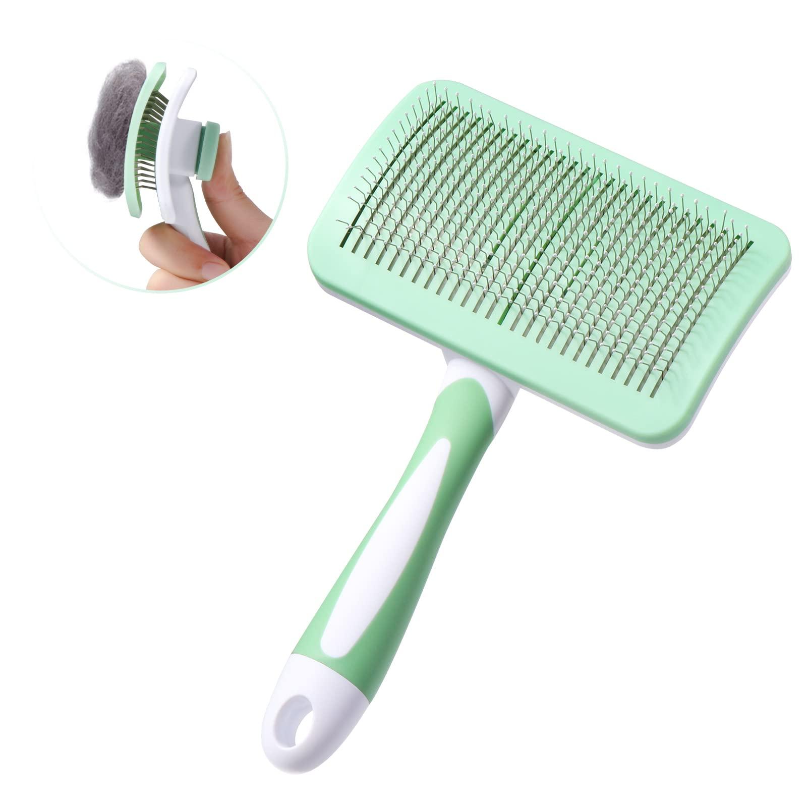 Chải chó mèo, bàn chải tự học để làm cho chó và mèo chải động vật, tẩy lông trong tóc động vật phù hợp