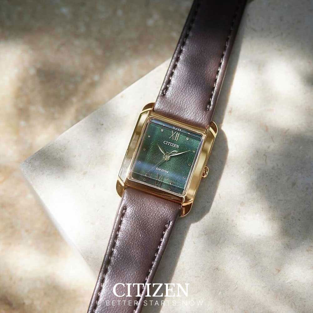 Đồng Hồ Citizen Nữ Dây Kim Loại Máy Eco-Drive EW5593-72X - Mặt Xanh