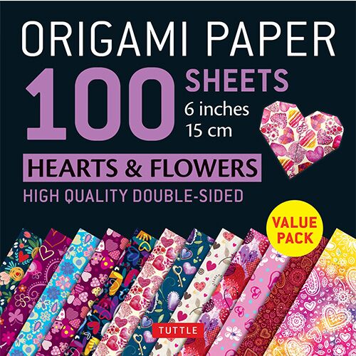 Origami Paper 100 Sheets Hearts &amp; Flowers