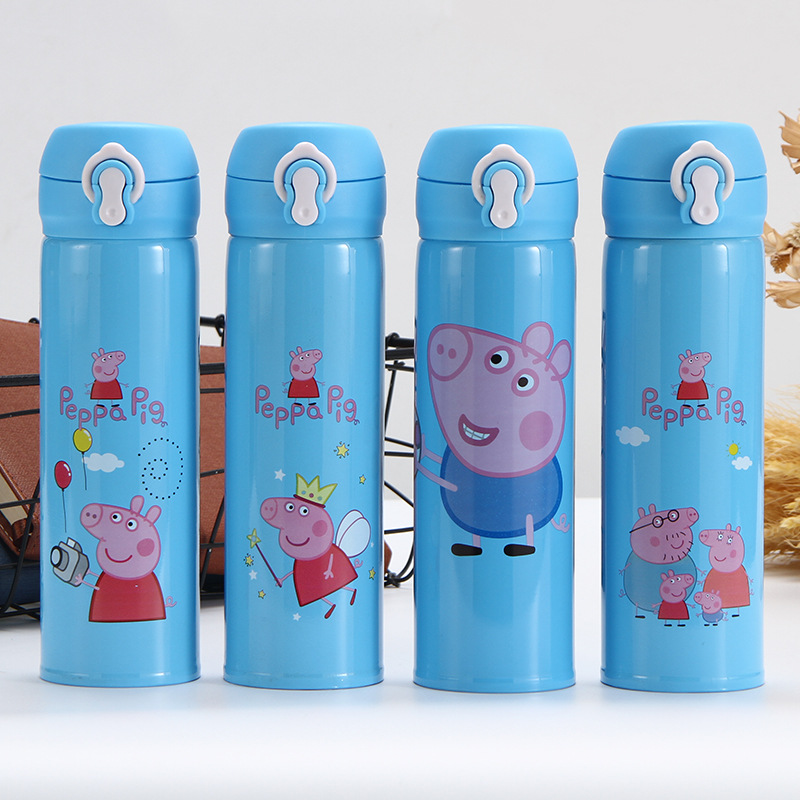 Bình Giữ Nhiệt Nắp Bật Hoạ Tiết Peppa 500ml-Giao Ngẫu Nhiên