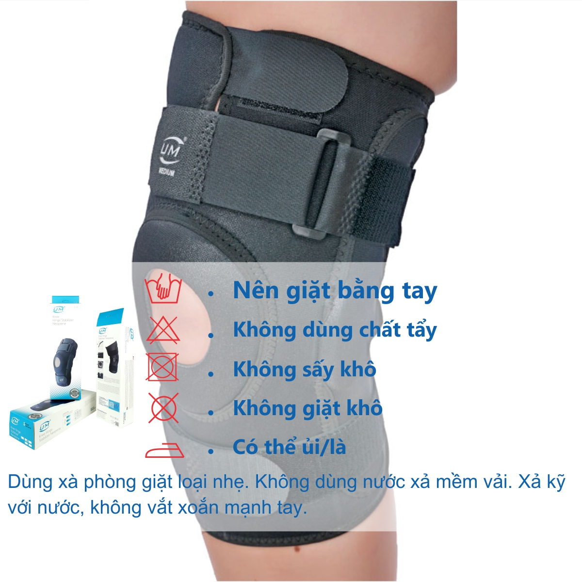 Bó gối đai dán có nẹp neoprene United Medicare (F12)