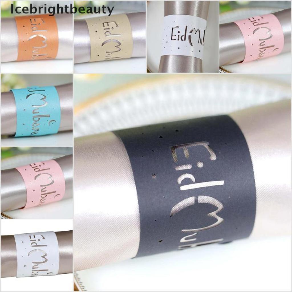 Icebrightbeauty 10pcs Eid Mubarak paper Napkin Ring ramadan decorations for home Napkin Holder VN