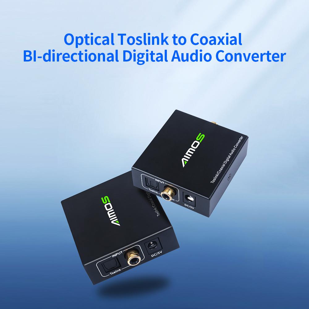 Bộ chuyển đổi âm thanh kỹ thuật số AIMOS Optical Toslink to Coaxial Adapter định hướng BI-direction chuyển đổi âm thanh tương thích rộng Thay thế