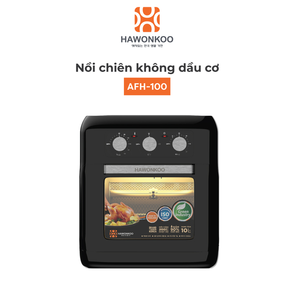 Nồi Chiên Không Dầu Cơ HAWONKOO AFH-100-TQ 10 Lít 1500W Hàng Chính Hãng Bảo Hành 12 Tháng - Thương Hiệu Hàn Quốc