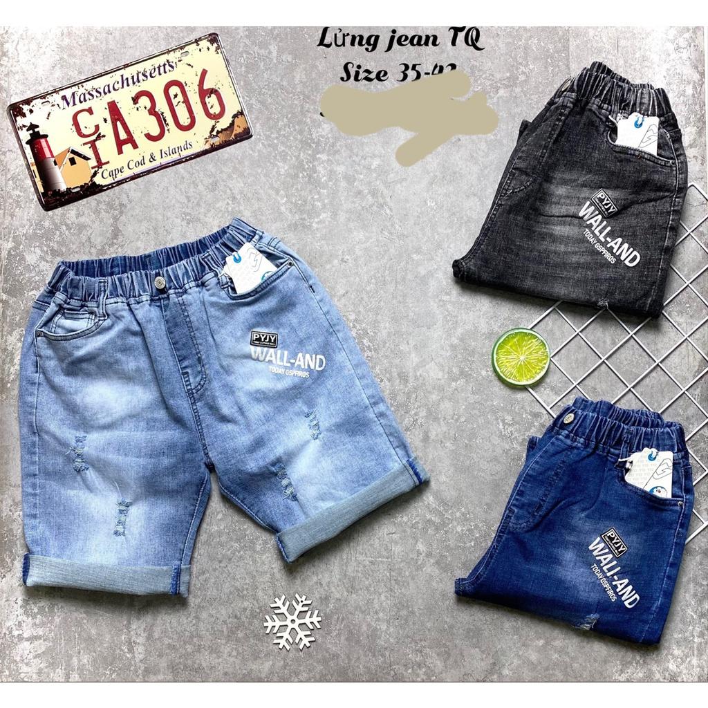 Quần đùi cho bé trai phối đồ phong cách size 30-70kg chất jeans co giãn mềm mịn mát