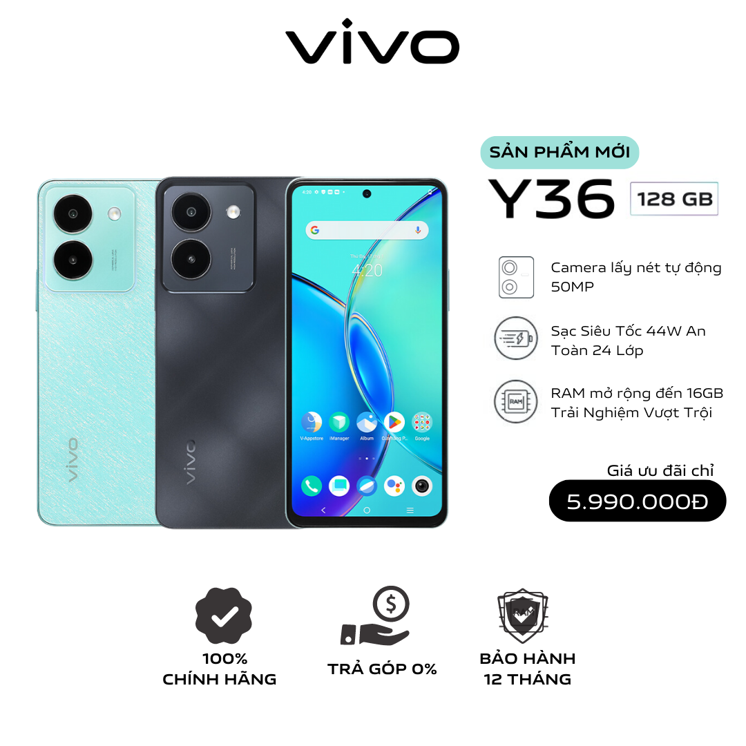 Điện thoại Vivo Y36 (8GB/128GB) - Hàng Chính Hãng - Camera 50MP - Sạc Nhanh 44W