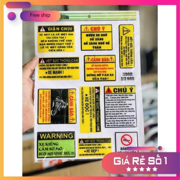 Bộ 11 tem cảnh báo keo nổi bảo hành màu sắc vĩnh viễn
